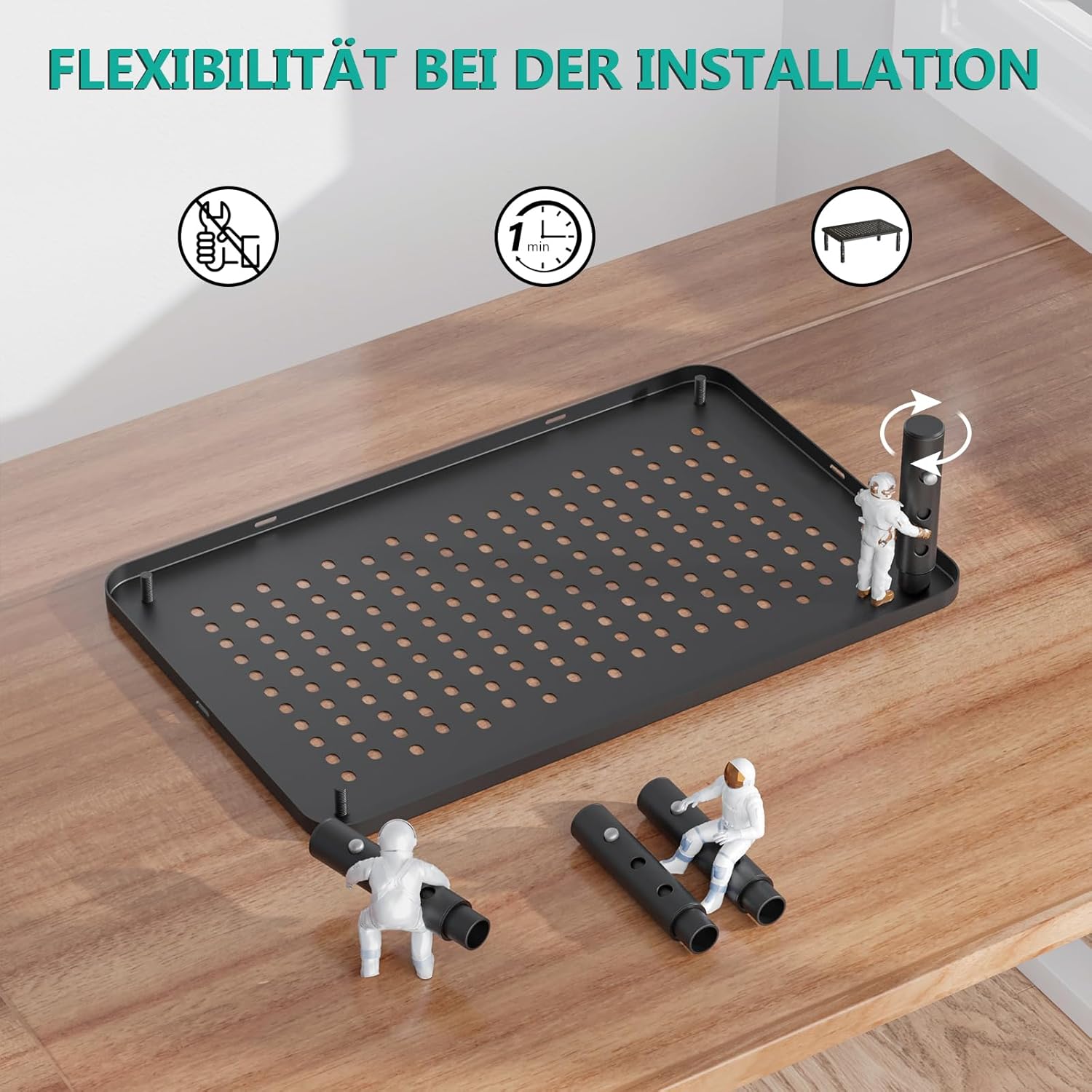 Thumbnail 4 de WALI Monitorständer STT003-2, 2er Pack – 3-fach höhenverstellbare Monitor-Erhöhung bis 20 kg, schwarz
