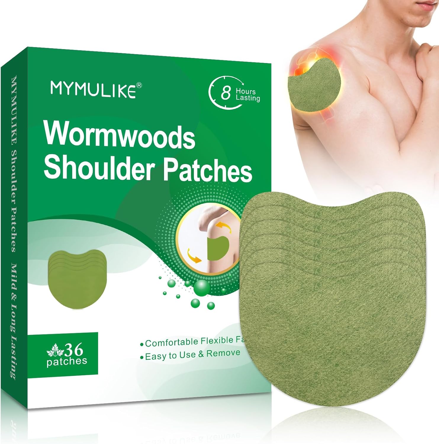 Detalle de 72 Count Neck Warming Herbal Plaster Patches (Maximum Strength) with Wormwood Heat
