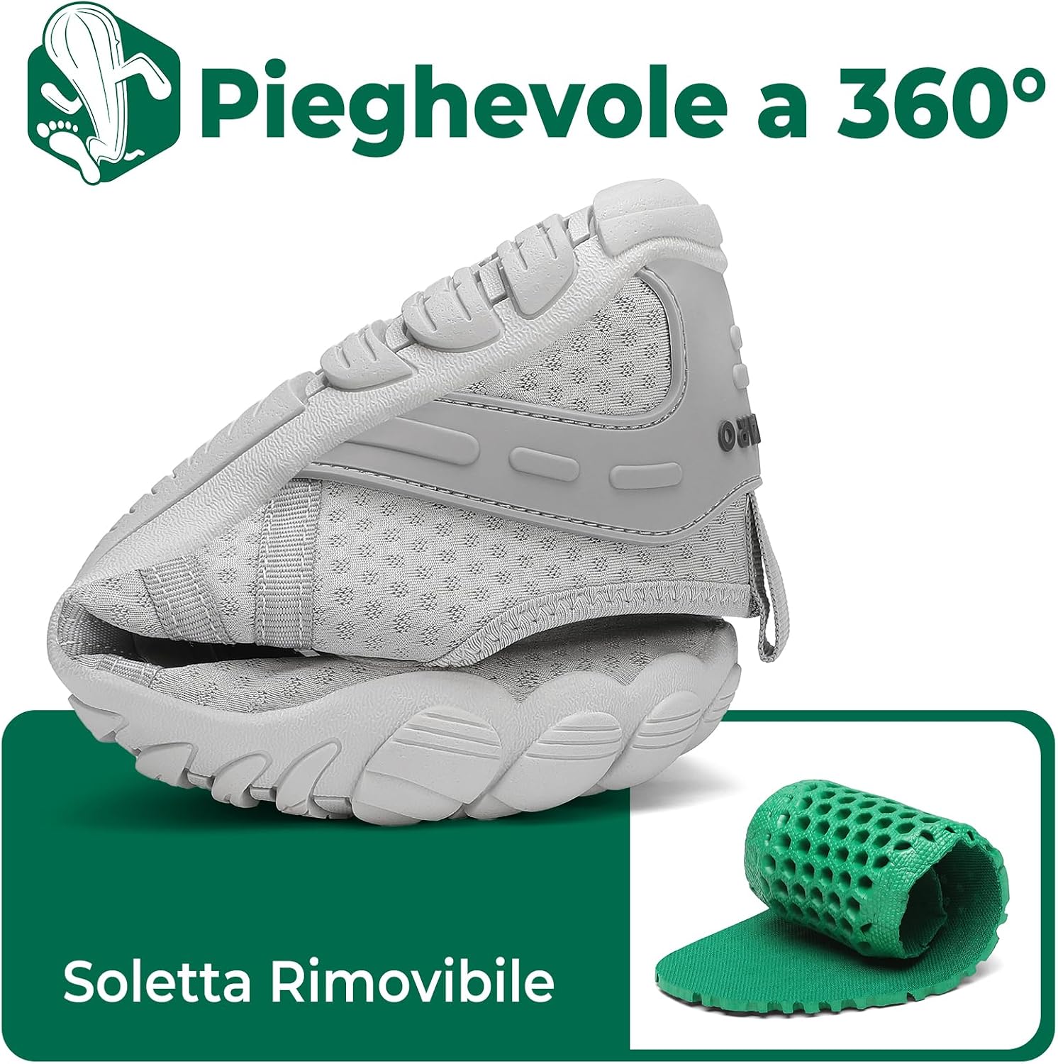 Detalle de SAGUARO Scarpe da scoglio uomo donna con asciugatura rapida, suola antiscivolo e punta a cinque dita (Gr. 36-48)