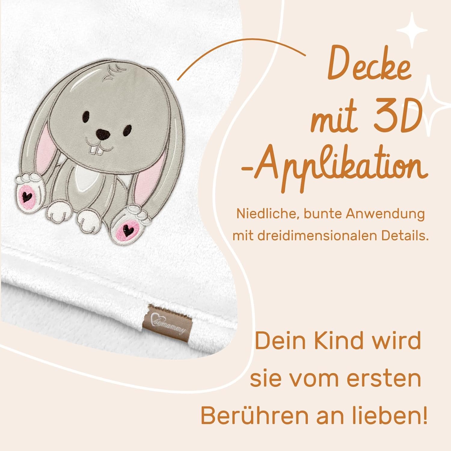 Thumbnail 4 de Be Mammy Coperta calda per bambini con peluche regalo con motivi 3D (Bianco - Coniglio)