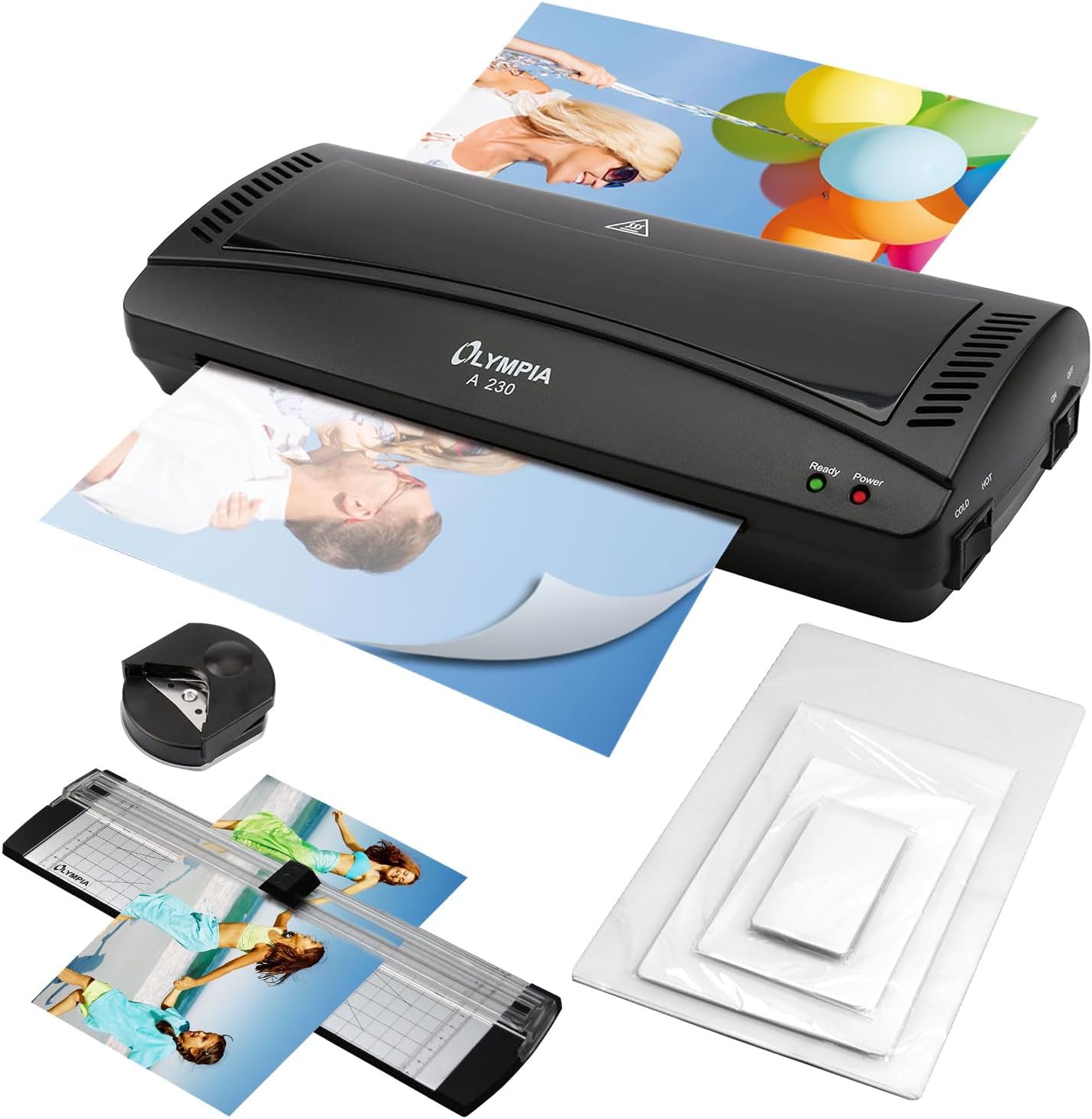 Olympia A230 4 en 1 : plastifieuse A4 compacte avec arrondisseur et coupe-papier
