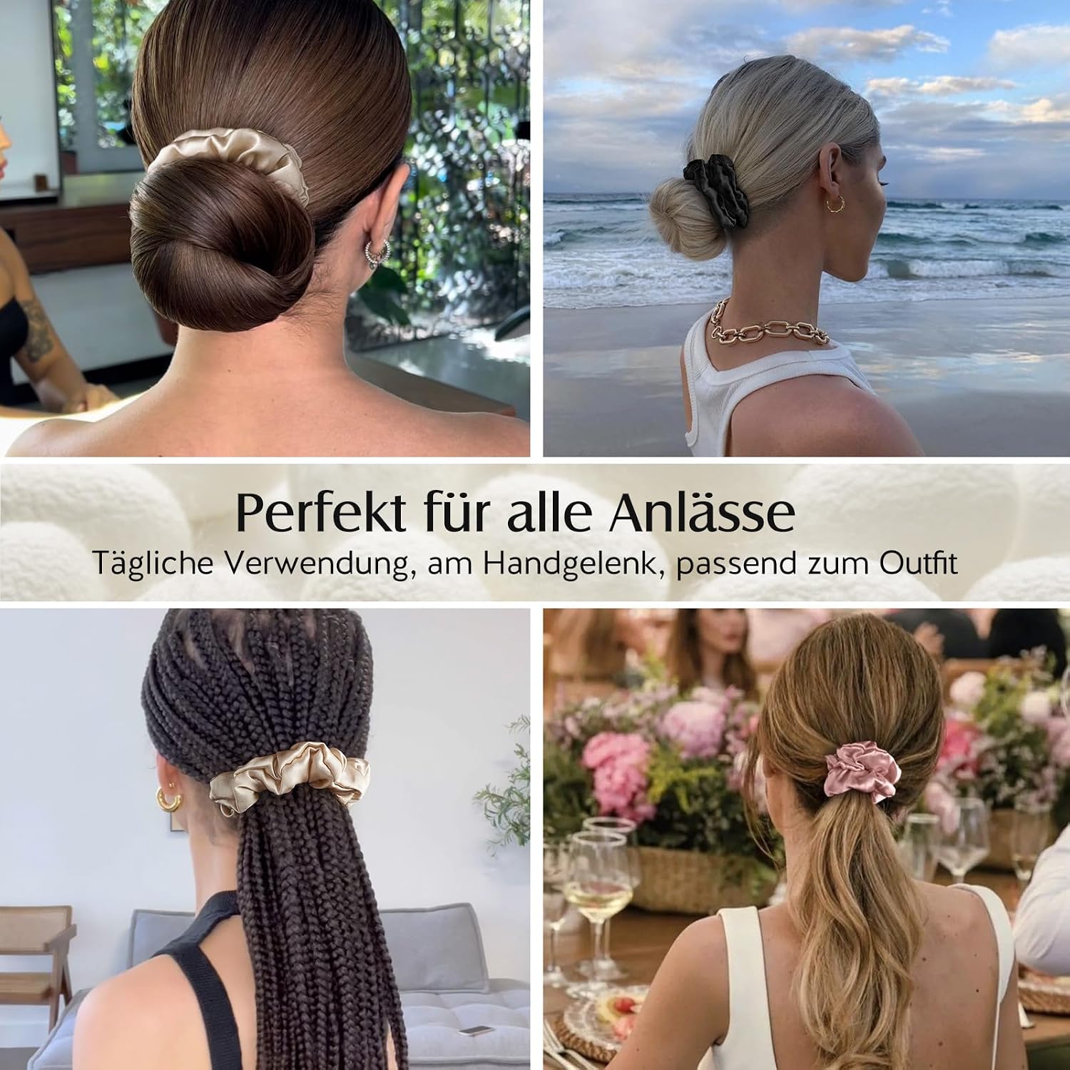 Detalle 2 de Umisleep 3er Set Seiden Scrunchies đ