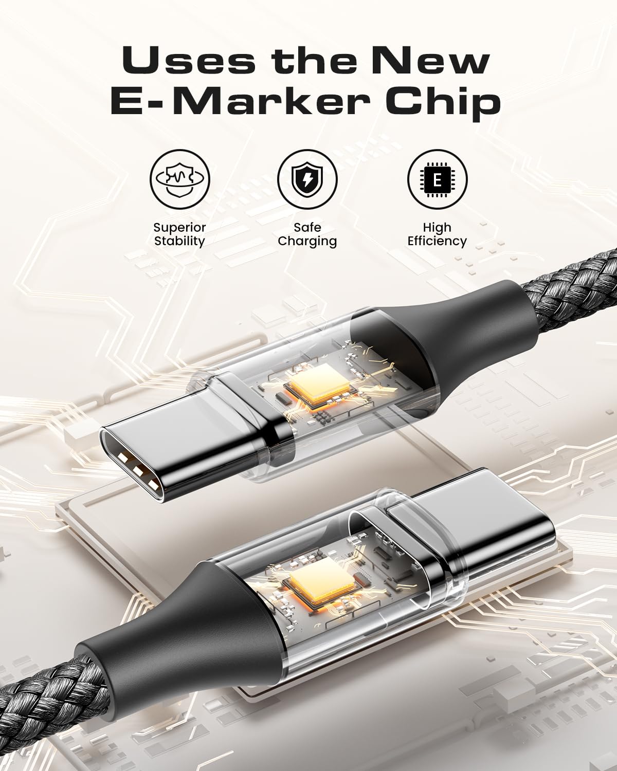 Detalle de CLEEFUN 100W USB C to C Cable 1m 2-Pack