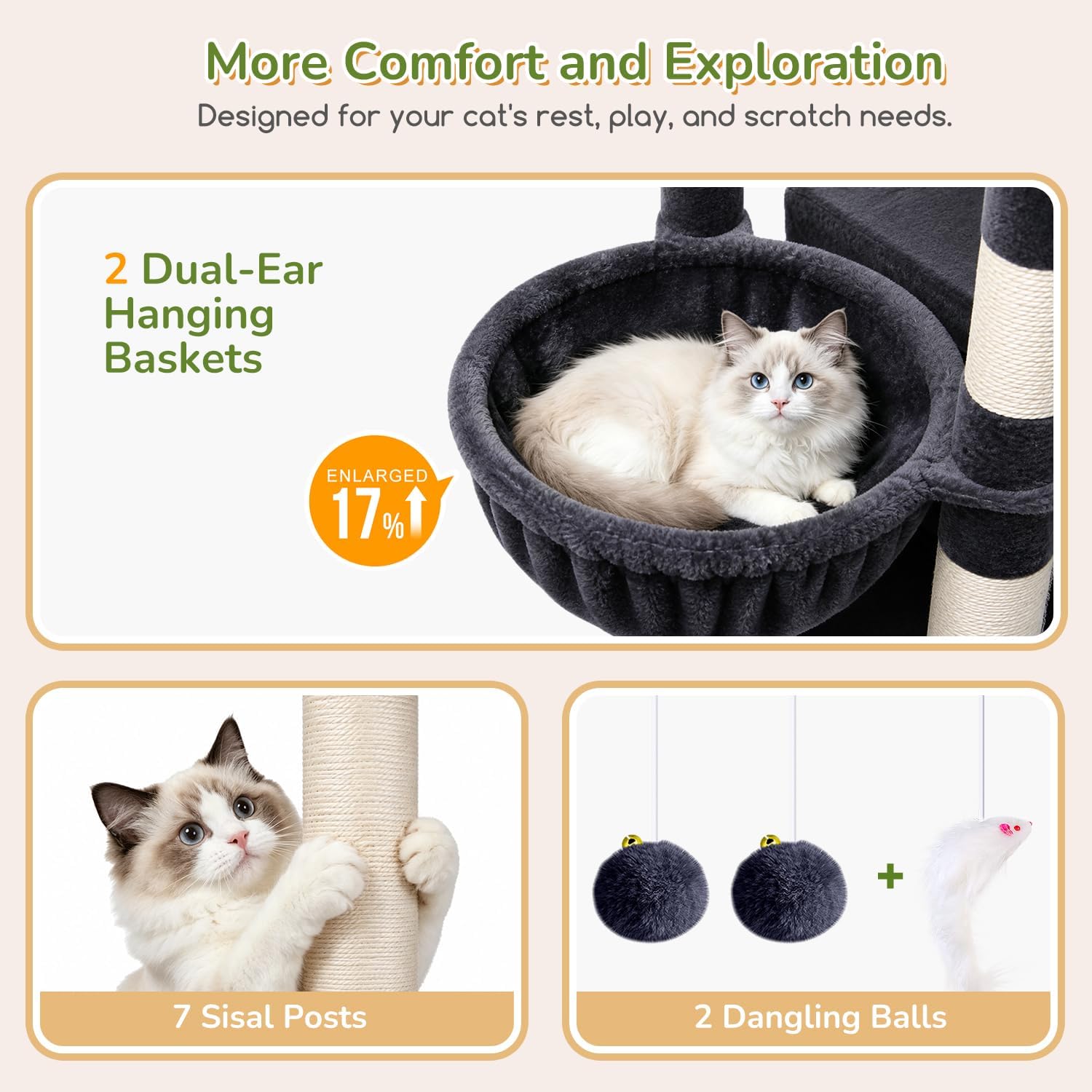 Detalle 2 de Globlazer Cat Tree, 74-Inch