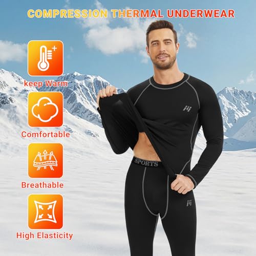 Detalle de MEETYOO sous-vêtements thermiques homme ensemble compression respirant ⚙