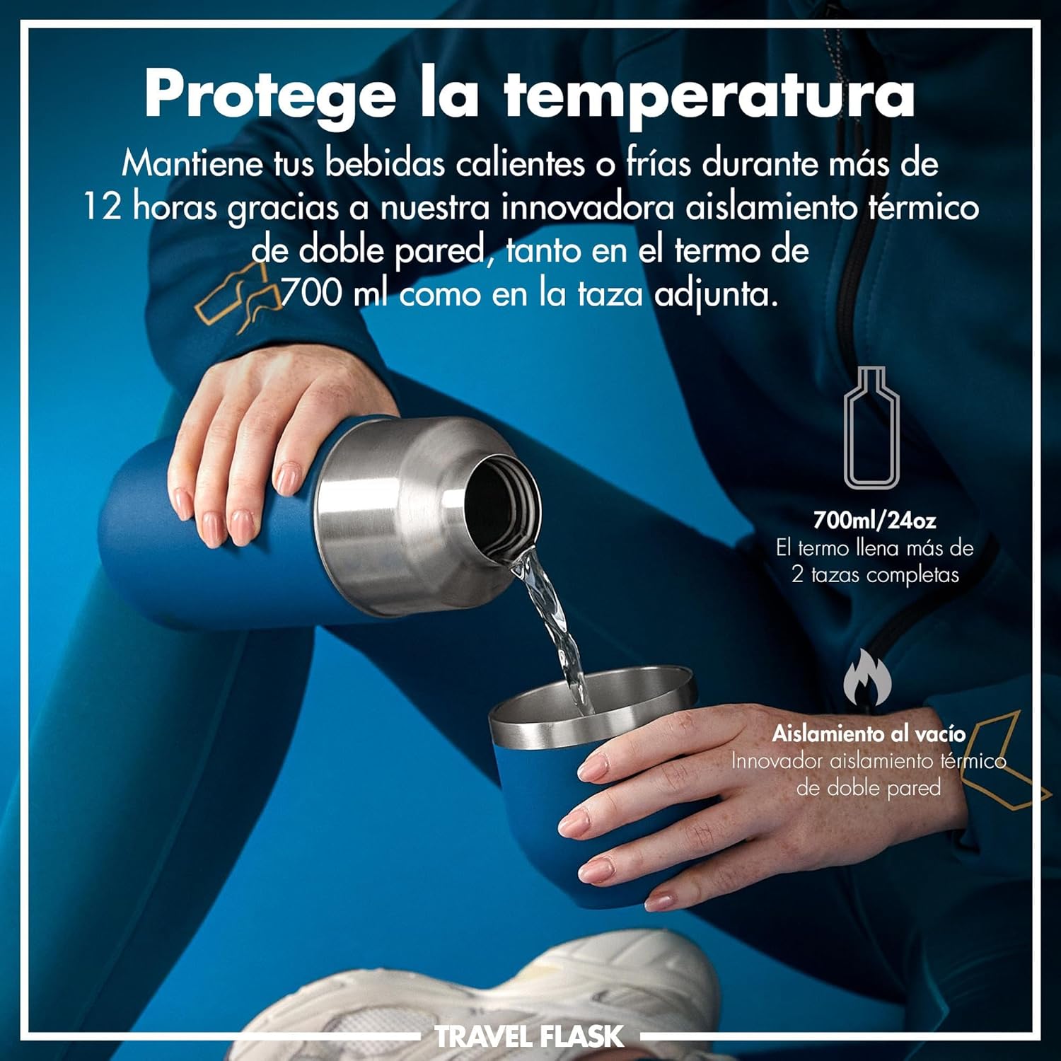 Detalle 2 de ION8 ThermoShield Botella Aislada 2 Tazas Tapa Magnética
