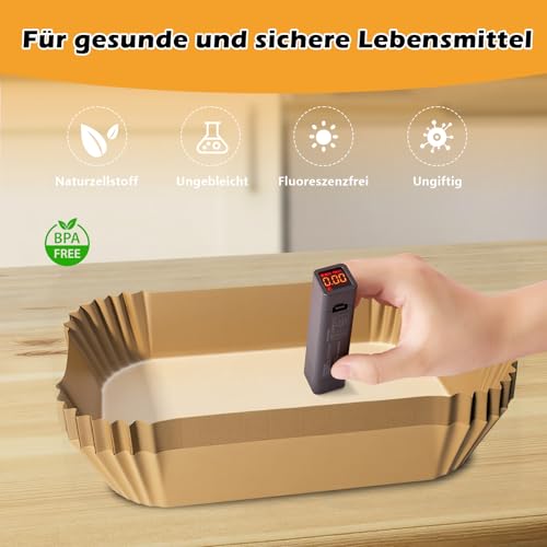 Thumbnail 4 de TopEsct 120 feuilles de papier sulfurisé 21x14 cm pour air fryer – Qualité alimentaire, résistance à l'huile