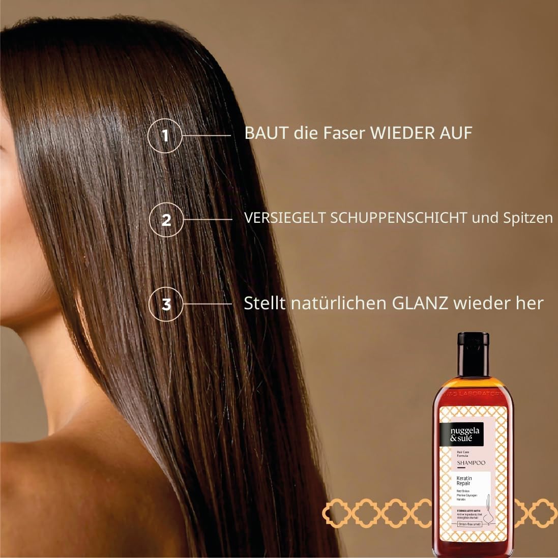 Detalle de Nuggela & Sulé Keratin Reparatur-Shampoo – Stärke & Vitalität (250 ml)