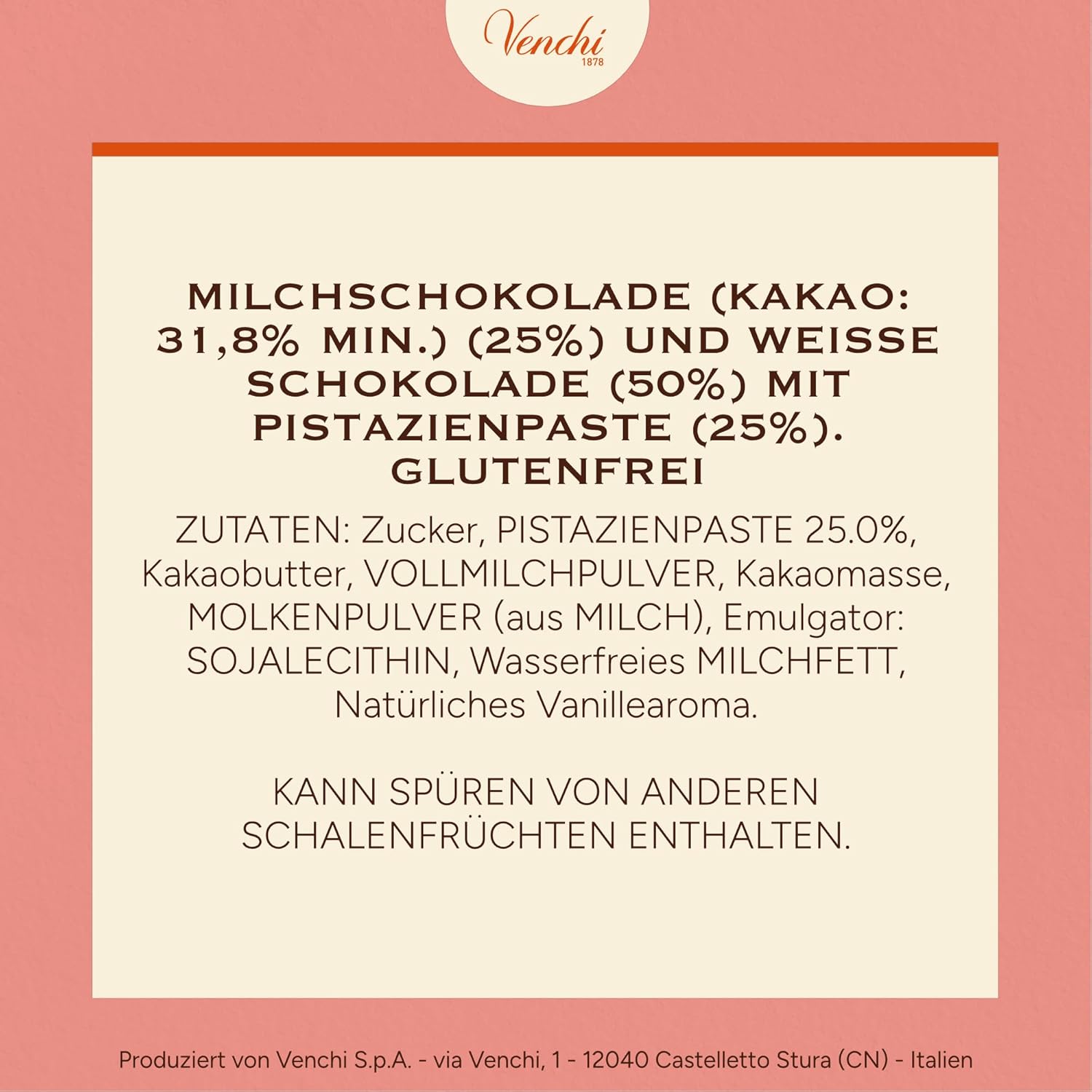 Thumbnail 1 de Venchi Tafel Cremino Pistazie (110 g) – dreischichtige Schokoladentafel mit Pistazienpaste, glutenfrei