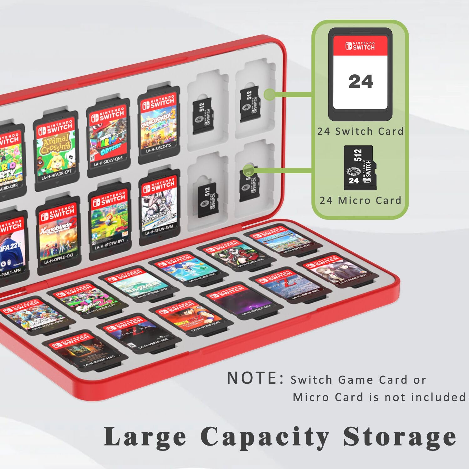 Thumbnail 3 de PURBHE Switch Game Case for Nintendo Switch with 24 Cartridges and 24 Micro SD Slots