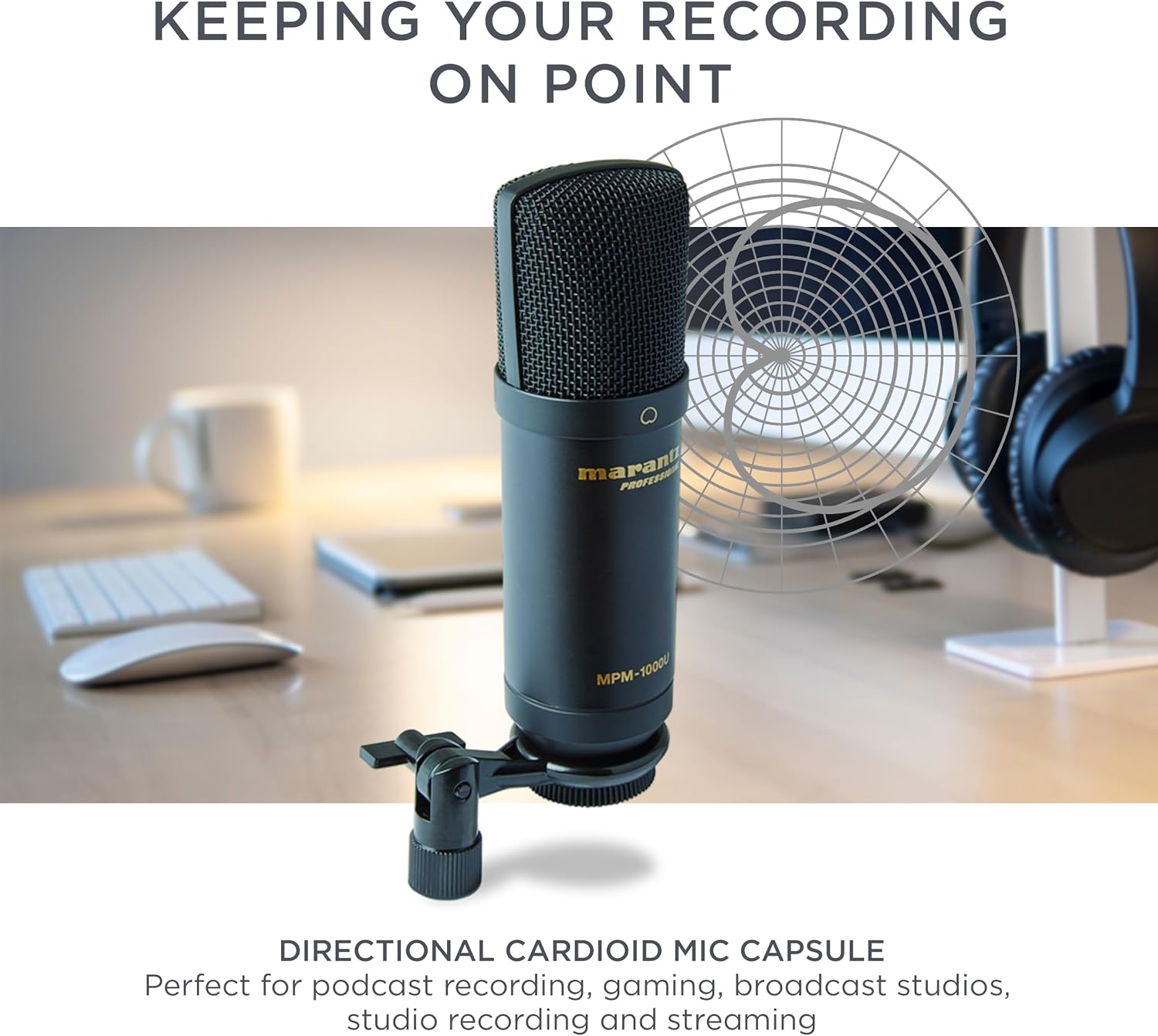 Detalle de Marantz Professional MPM-1000U USB Condenser Microphone with Cardioid Pickup
