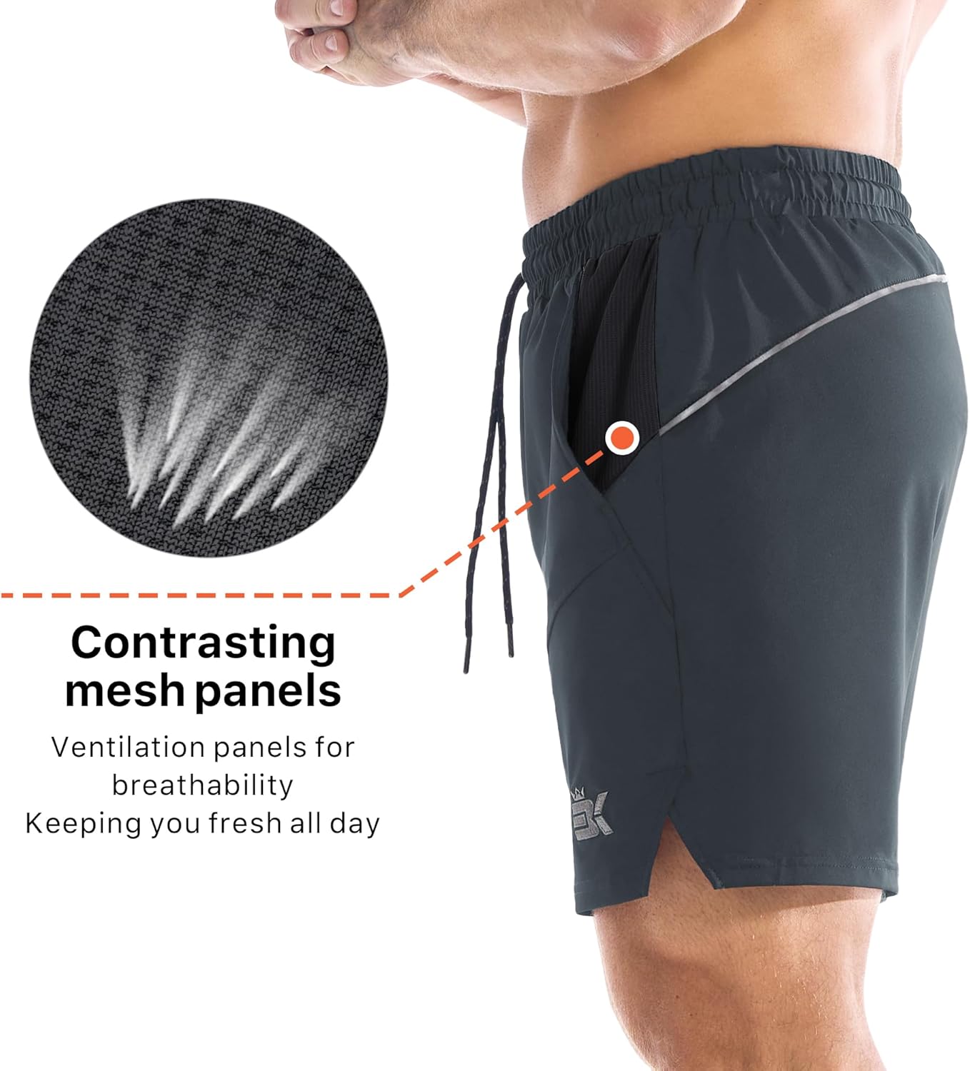 Thumbnail 1 de BROKIG Men's Dry Gym Shorts, 5 Inch: Practical Yet Lightweight Training Shorts