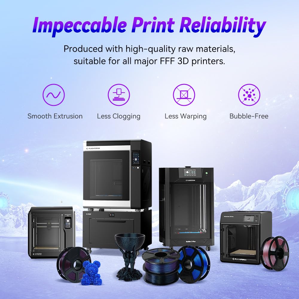 Thumbnail 4 de FLASHFORGE Chameleon PLA Farbwechsel-Filament 1,75 mm – Burnt Titanium, 1-kg-Spule, Maßgenauigkeit ± 0,02 mm