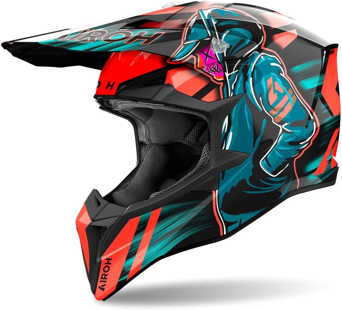 Detalle 2 de AIROH WRAAAP CYBER RED MATT XXS – Integraler Motorradhelm, ECE 2206
