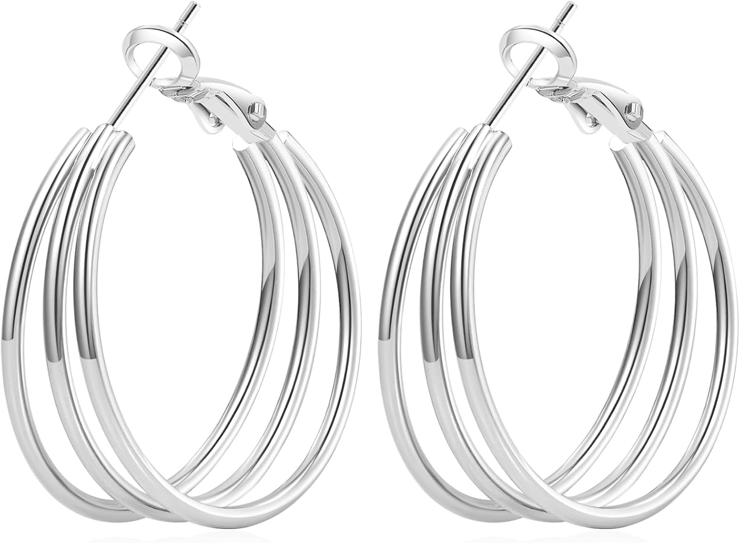 Detalle de Senteria Hoop Earrings with 925 Sterling Silver Posts