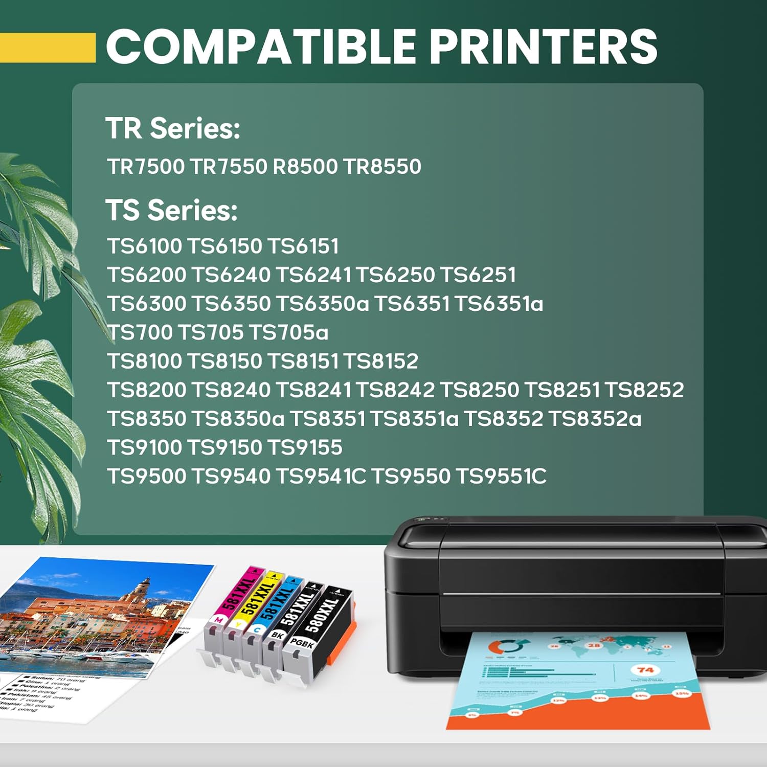 Detalle 2 de INK E-SALE 580/581 XXL Replacement Cartridges — 10-pack for Canon TS/TR Series
