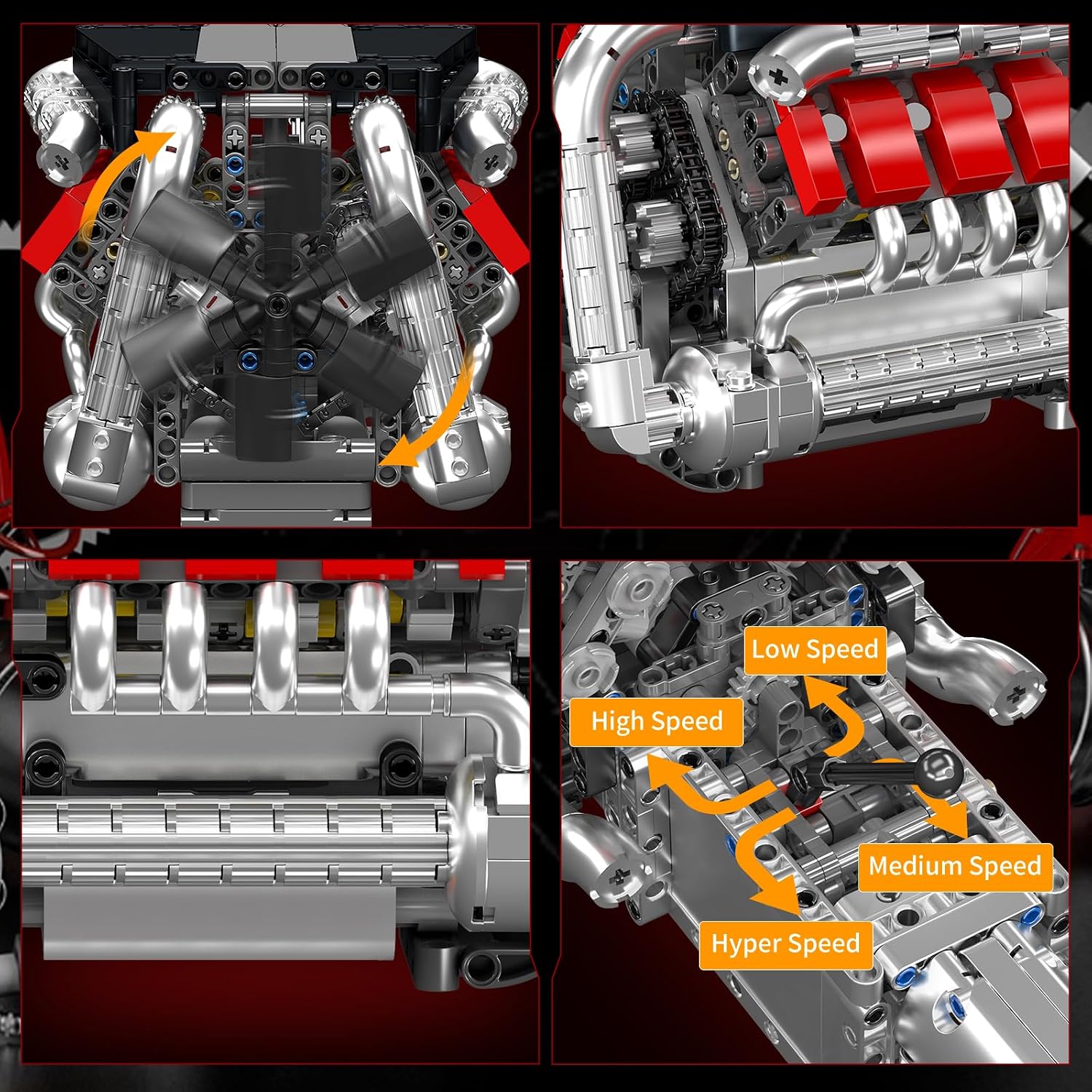 Thumbnail 3 de Mould King V8 Engine Building Blocks Set 10203