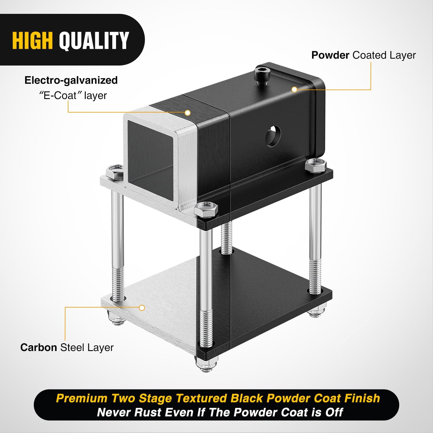 Detalle 2 de Nilight RV Bumper Hitch Receiver (2 in x 2 in) for 4–4.5 in Steel Bumper Beams, 2,000 lbs Capacity, Bolt-On