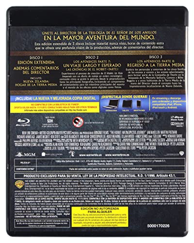Detalle de El Hobbit: Un Viaje Inesperado - Edición Extendida (BD) de Warner Bros