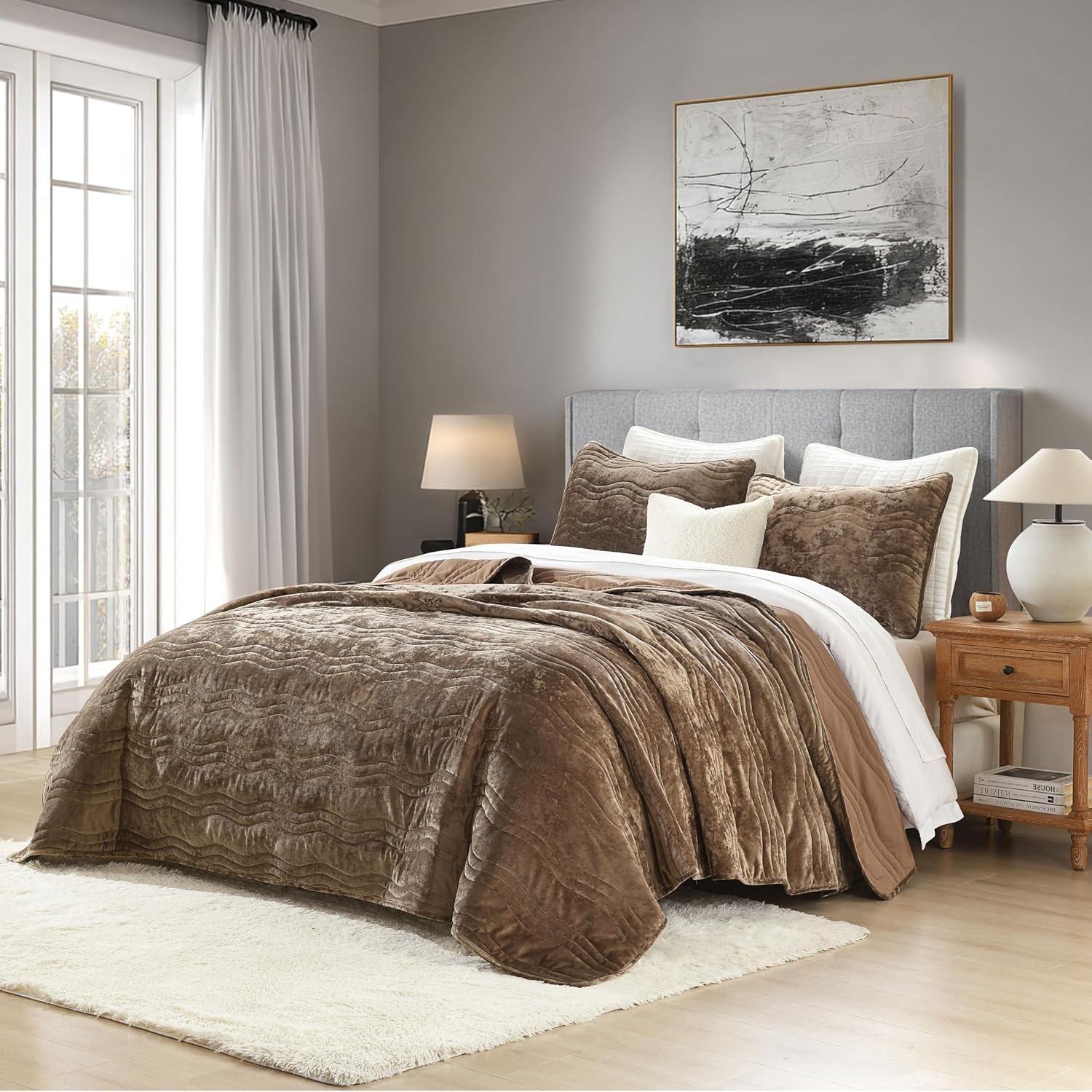 Detalle 2 de AJOCCI Velvet Quilt Set, King Size