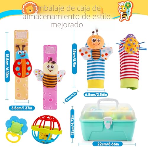 Thumbnail 5 de Juguetes para Bebés Wootoyz 14 piezas: sonajeros, calcetines y muñecas sensoriales (0–12 meses)