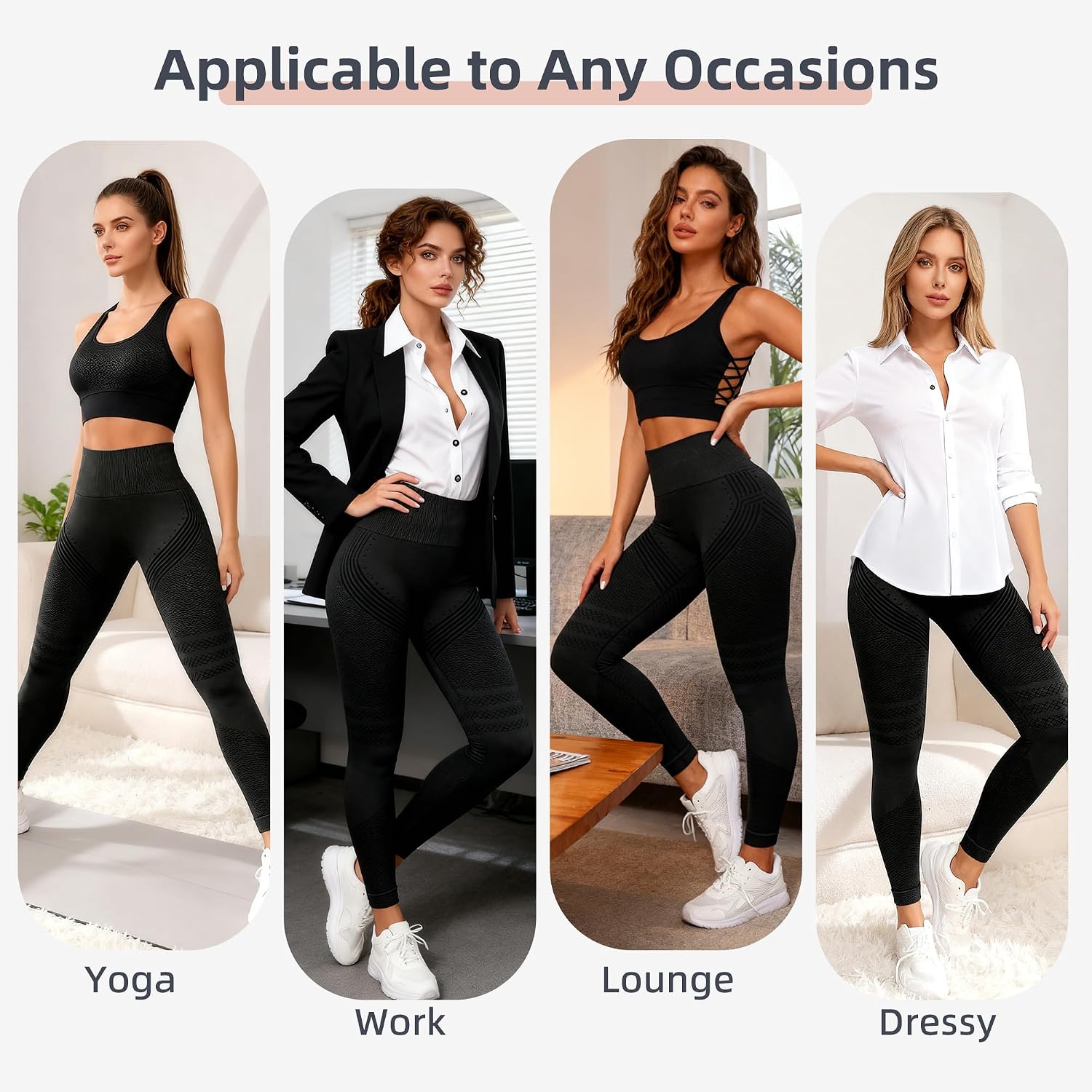 Thumbnail 6 de Leggins Anticellulite Donna: Lunghi, Compressione Push Up e Vita Alta per Yoga, Pilates e Fitness