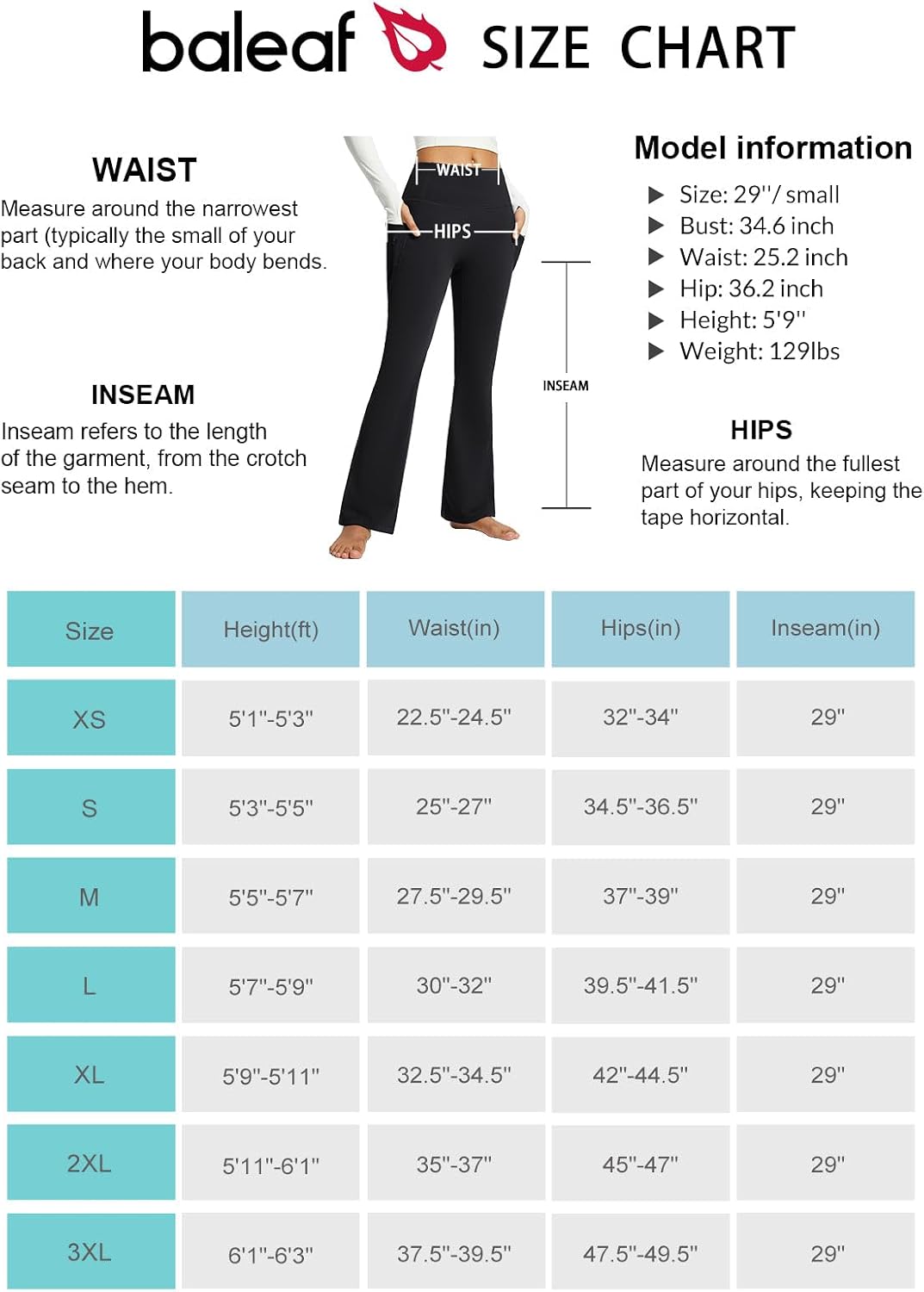 Thumbnail 5 de baleaf Flared Fleece‑Lined Leggings with Pockets