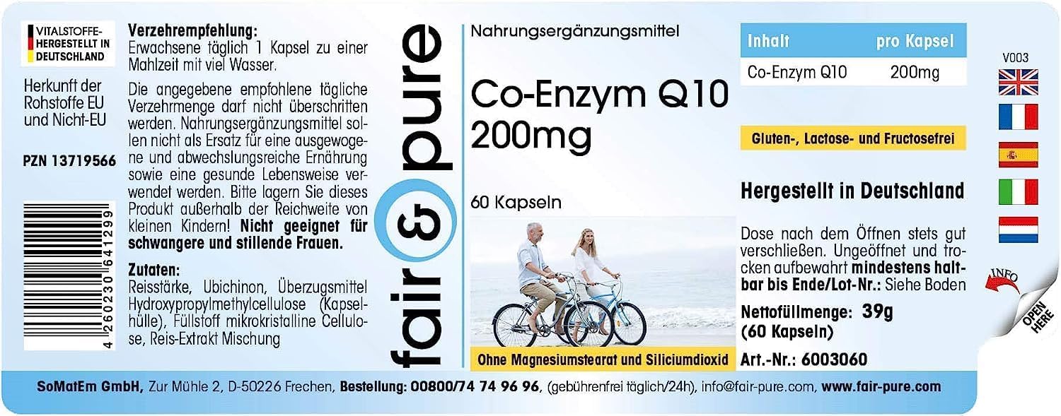 Thumbnail 6 de Fair & Pure Co-Enzym Q10 200 mg – 60 Kapseln, vegan, hergestellt in Deutschland