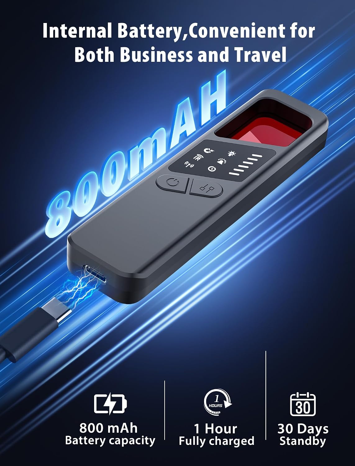Detalle 1 de CountureMode 7-in-1 Hidden Camera Detector with RF and GPS Detection, Black