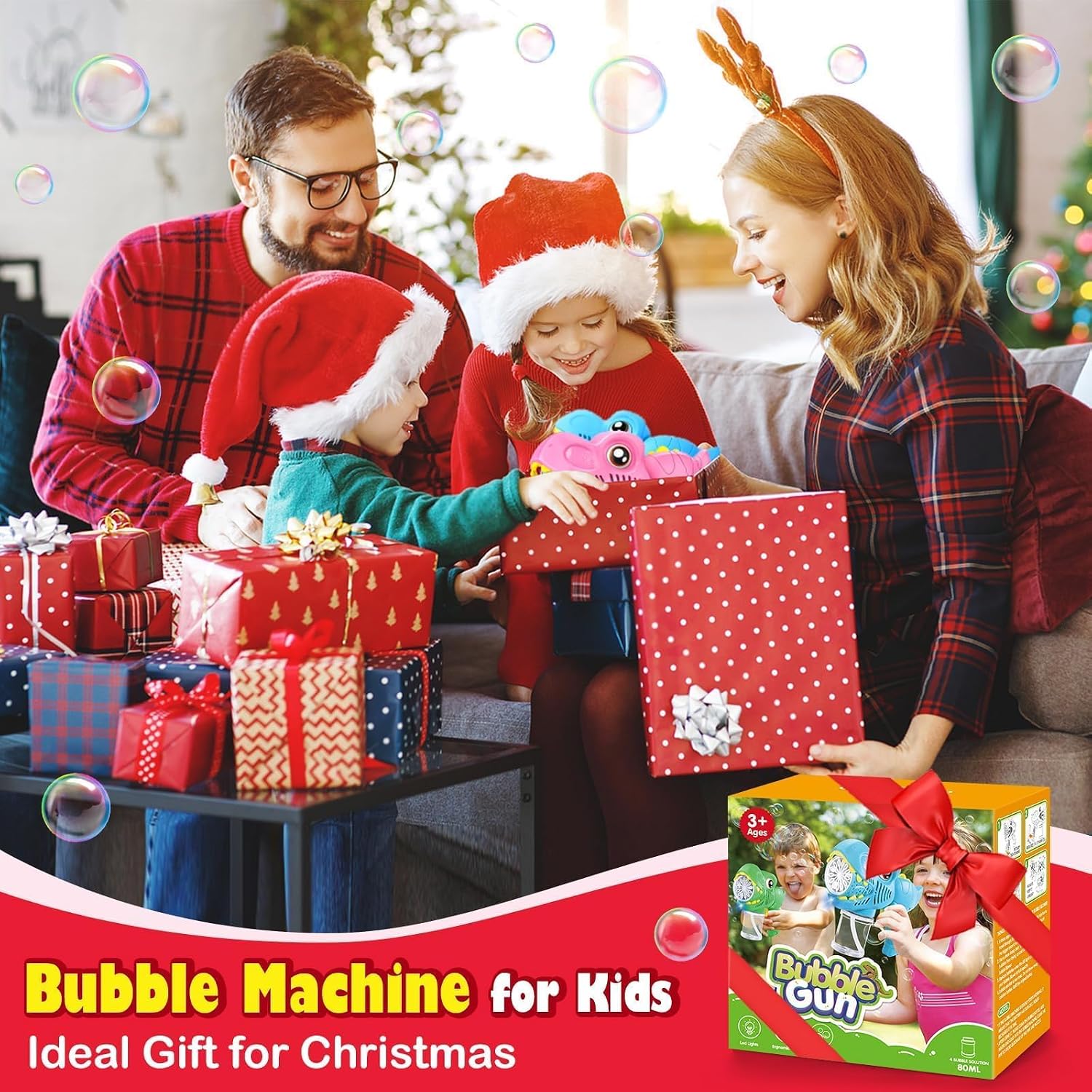 Thumbnail 6 de Yunaking Bubble Machine Gun 2-Pack: Rechargeable Dinosaur Toy for Kids Ages 4–8