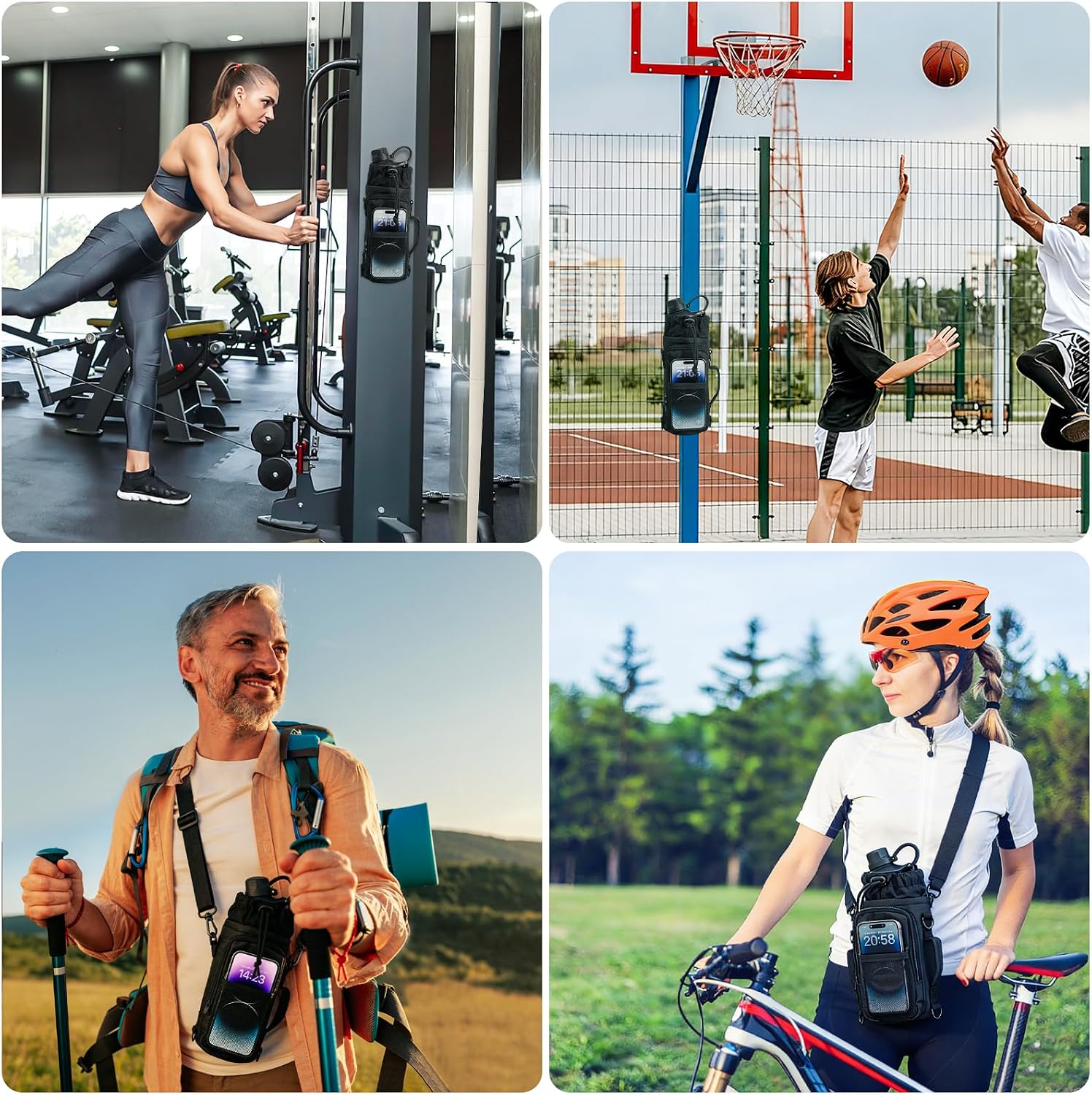 Thumbnail 6 de Magnetic Gym Bag Water Bottle Holder with Multi-Pocket Storage