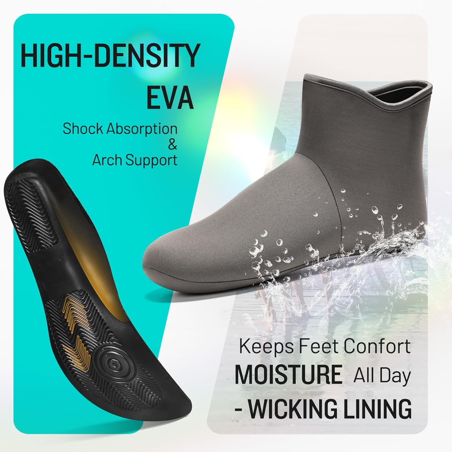 Thumbnail 3 de Furuian Deck Boots Waterproof Neoprene 1" Heel