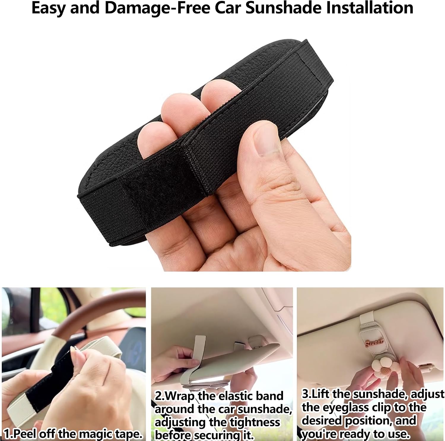 Detalle 1 de UINSUE Leather Car Sunglasses Holder