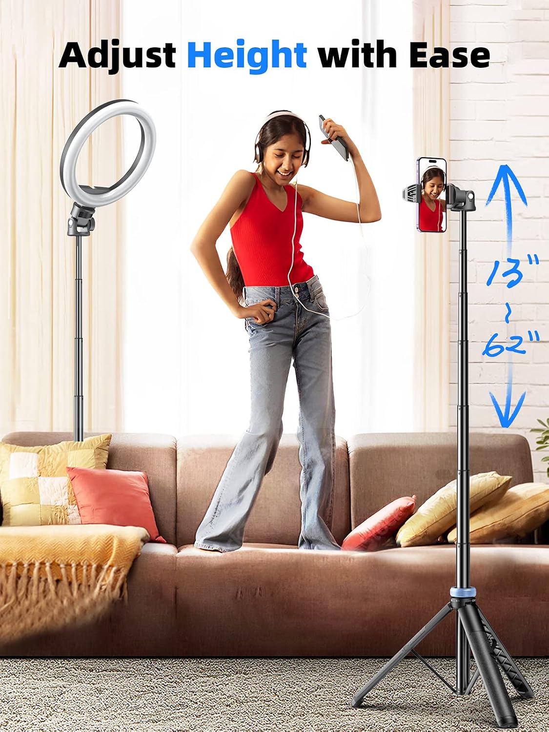Detalle de Kaiess Phone Tripod 62-inch