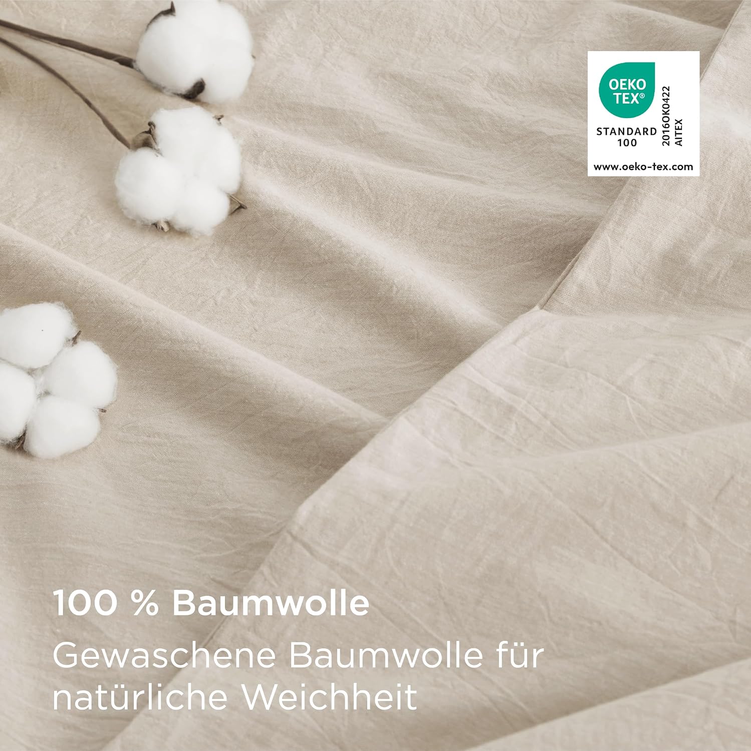 Detalle de Bedsure Bettwäsche Baumwolle 135x200