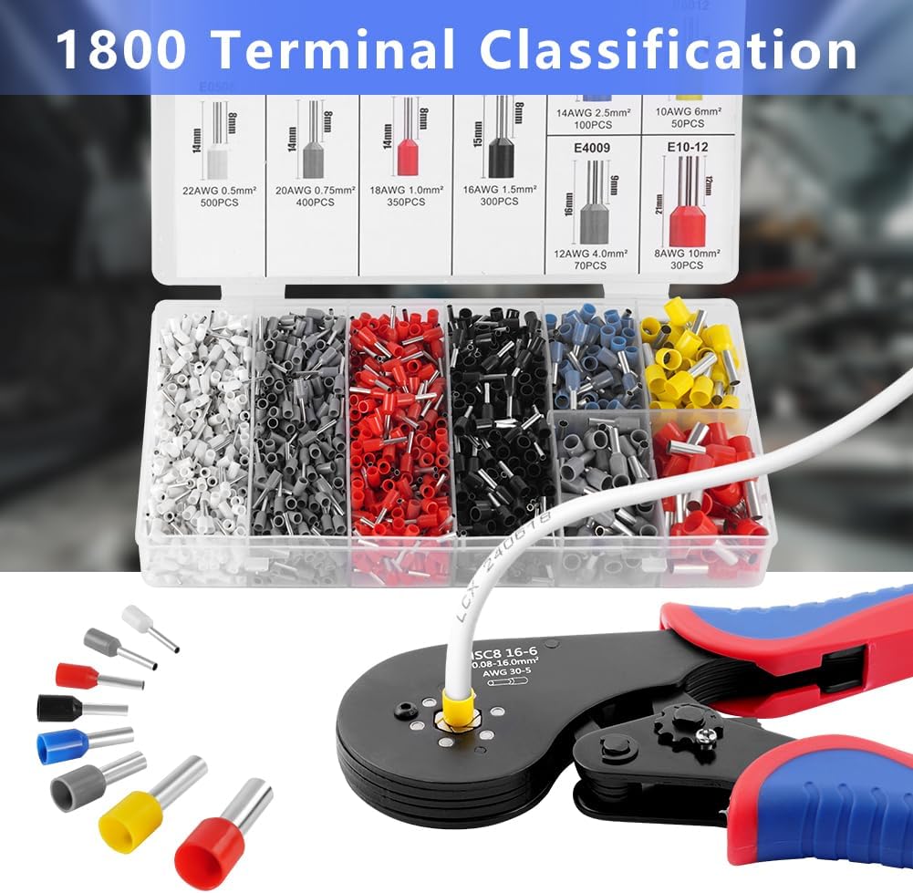 Detalle de AOOWU Pince à sertir 0,08-16mm² – Sertissage précis et auto-ajustable