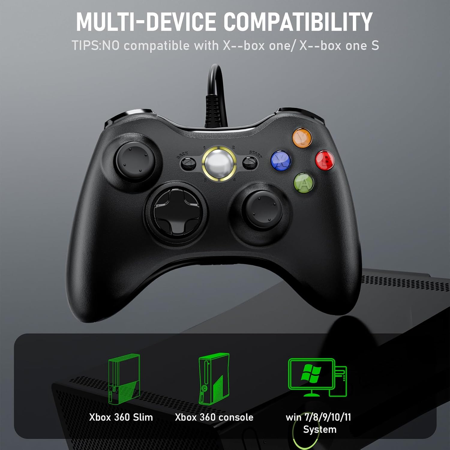Thumbnail 1 de Controller 2er-Pack USB Gamepad – kompatibel mit Xbox 360 und PC (Win XP–10)