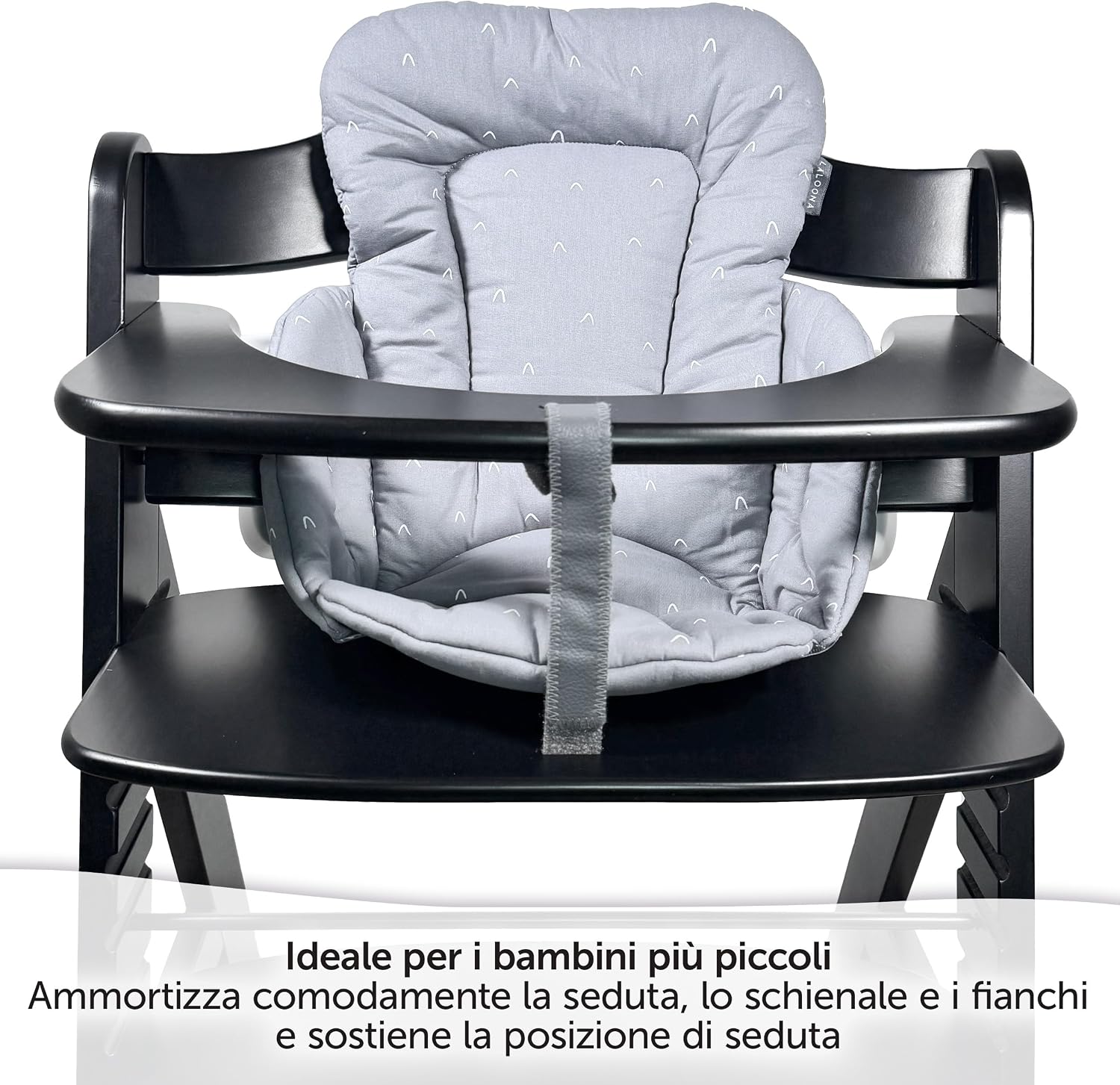 Detalle 2 de LaLoona Cuscino Riduttore per Seggiolone Hauck Alpha/Beta (decorato) in cotone OEKO-TEX Standard 100