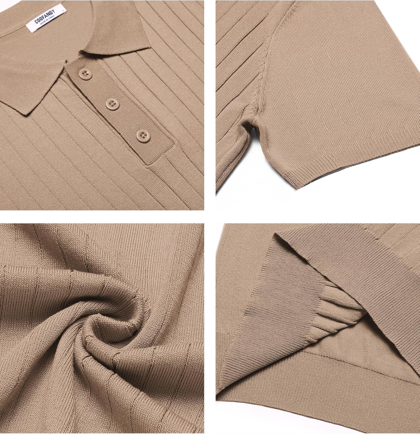 Thumbnail 4 de COOFANDY Polo Uomo Manica Corta Slim Fit per Golf e Casual - Tessuto Elastico e Punti Premium