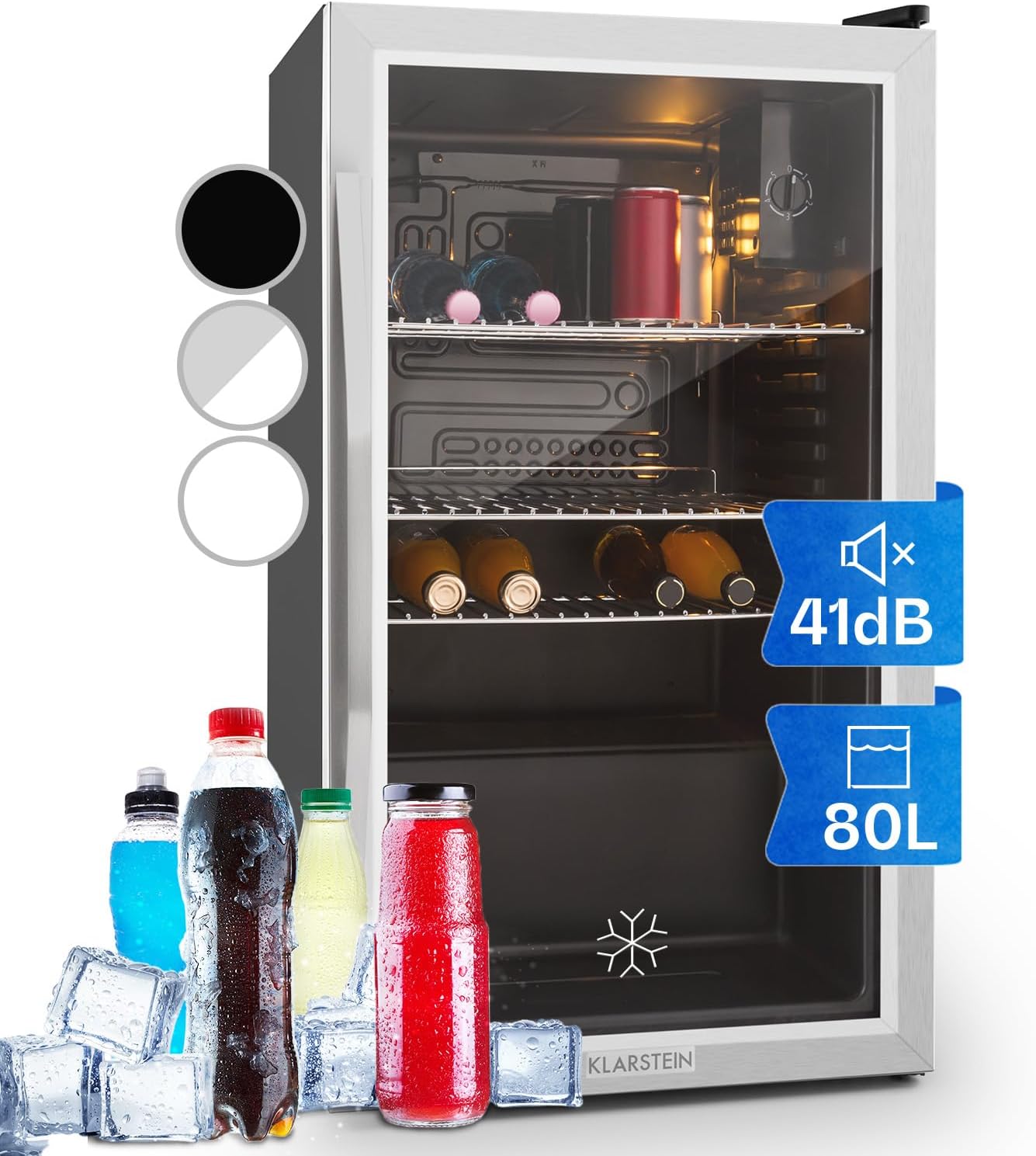 Detalle de Klarstein US-10027673 Beersafe 80 L Drinks Fridge with Glass Door