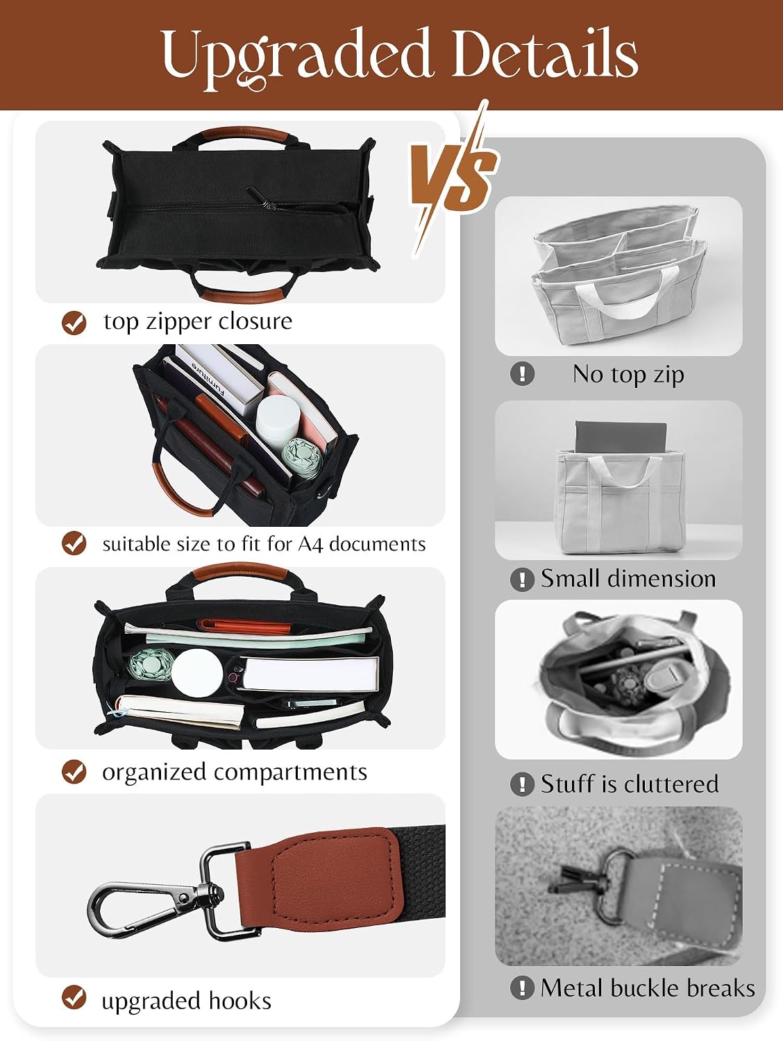 Thumbnail 3 de FIORETTO Canvas Tote Bag M for everyday use