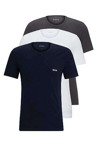 Thumbnail 5 de Camiseta BOSS T-Shirt RN 3P Classic para hombre (L) – manga corta, cuello redondo, logo discreto