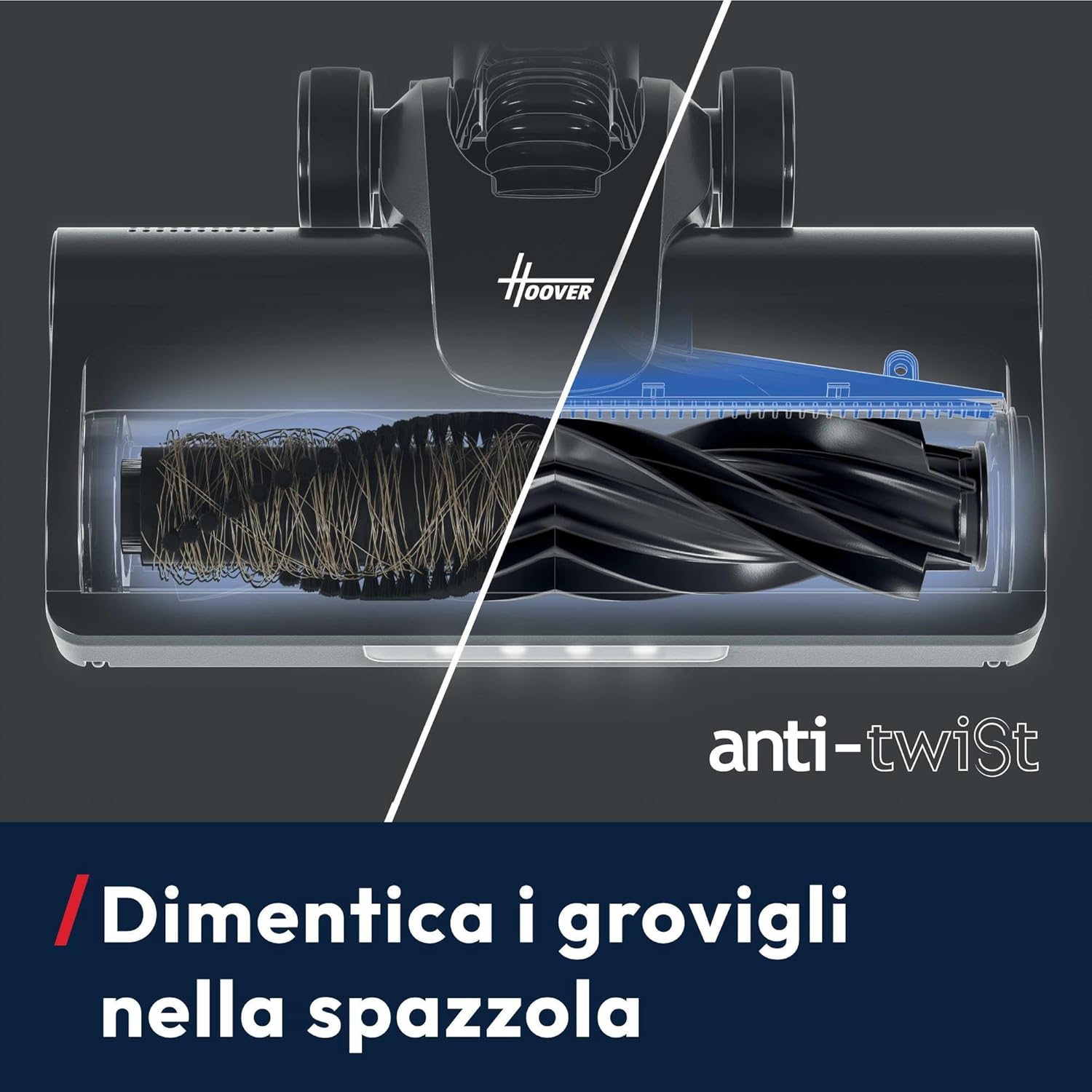 Detalle de Hoover HF1 Plus Scopa Elettrica Senza Fili con Modalità Turbo e Tecnologia Anti-Twist