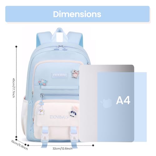Detalle de Tanou Cartable Fille Primaire 20L – Sac à Dos Tanou avec pendentif et badges (4 couleurs)