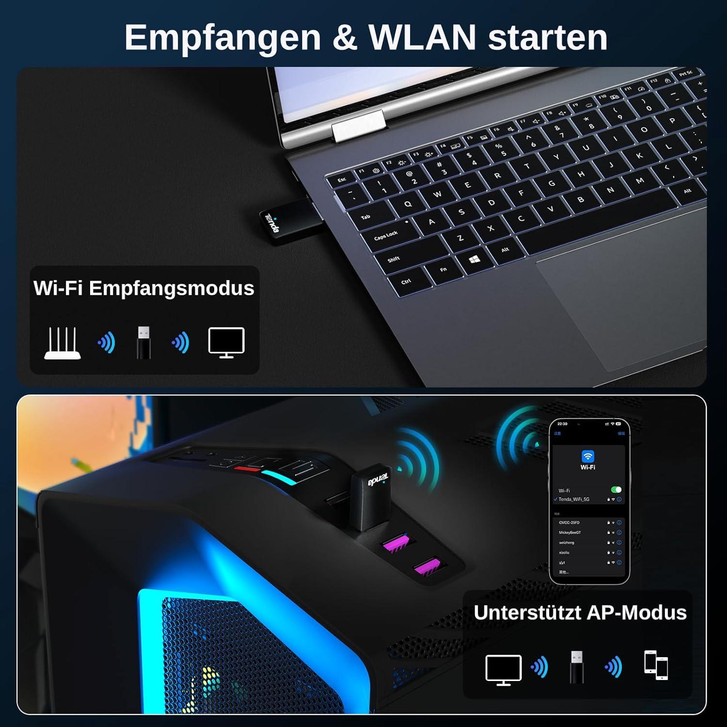 Thumbnail 2 de Tenda AX900 WLAN USB Adapter AX900
