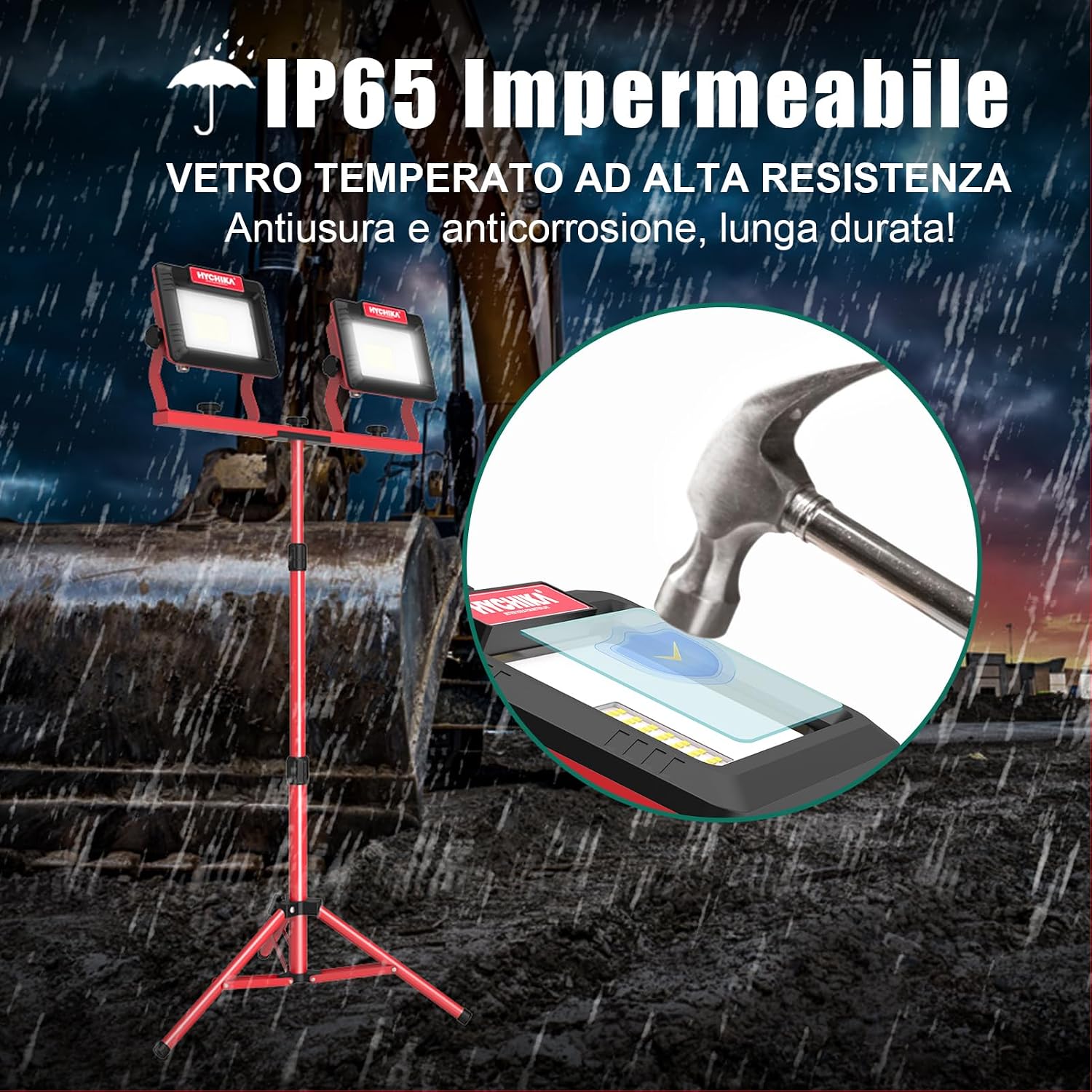 Thumbnail 5 de HYCHIKA Faretto LED da Cantiere 2x60W 14.000 LM