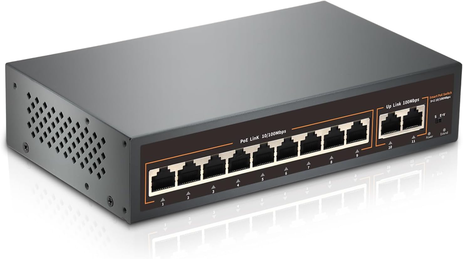 Thumbnail 6 de Commutateur PoE Non géré 2,5 Gb/s 8 ports + 2 ports SFP+ 10 Gb/s, métal, sans ventilateur