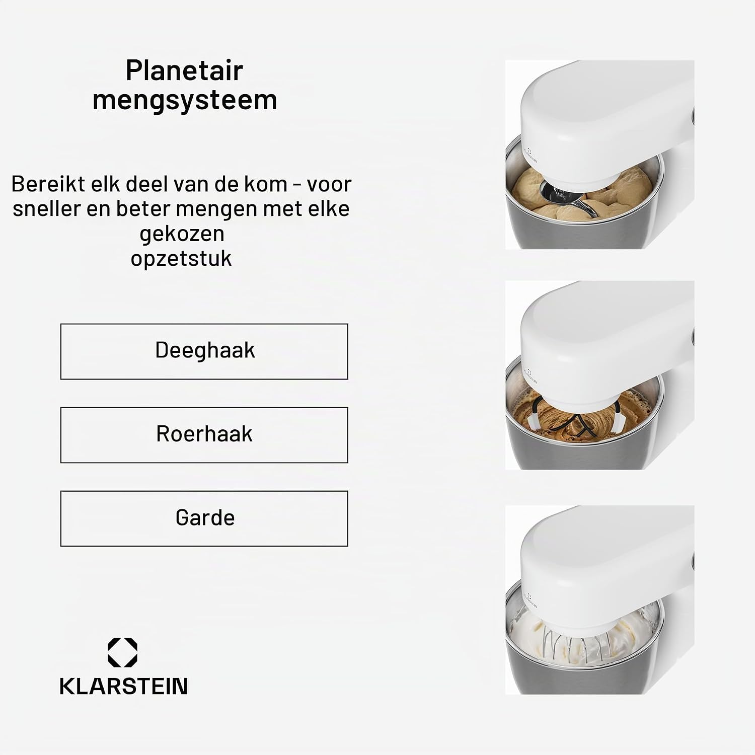 Detalle 1 de Klarstein Bella Evo SM-B03B keukenmixer, 5 liter, 12 snelheden, 1500 W