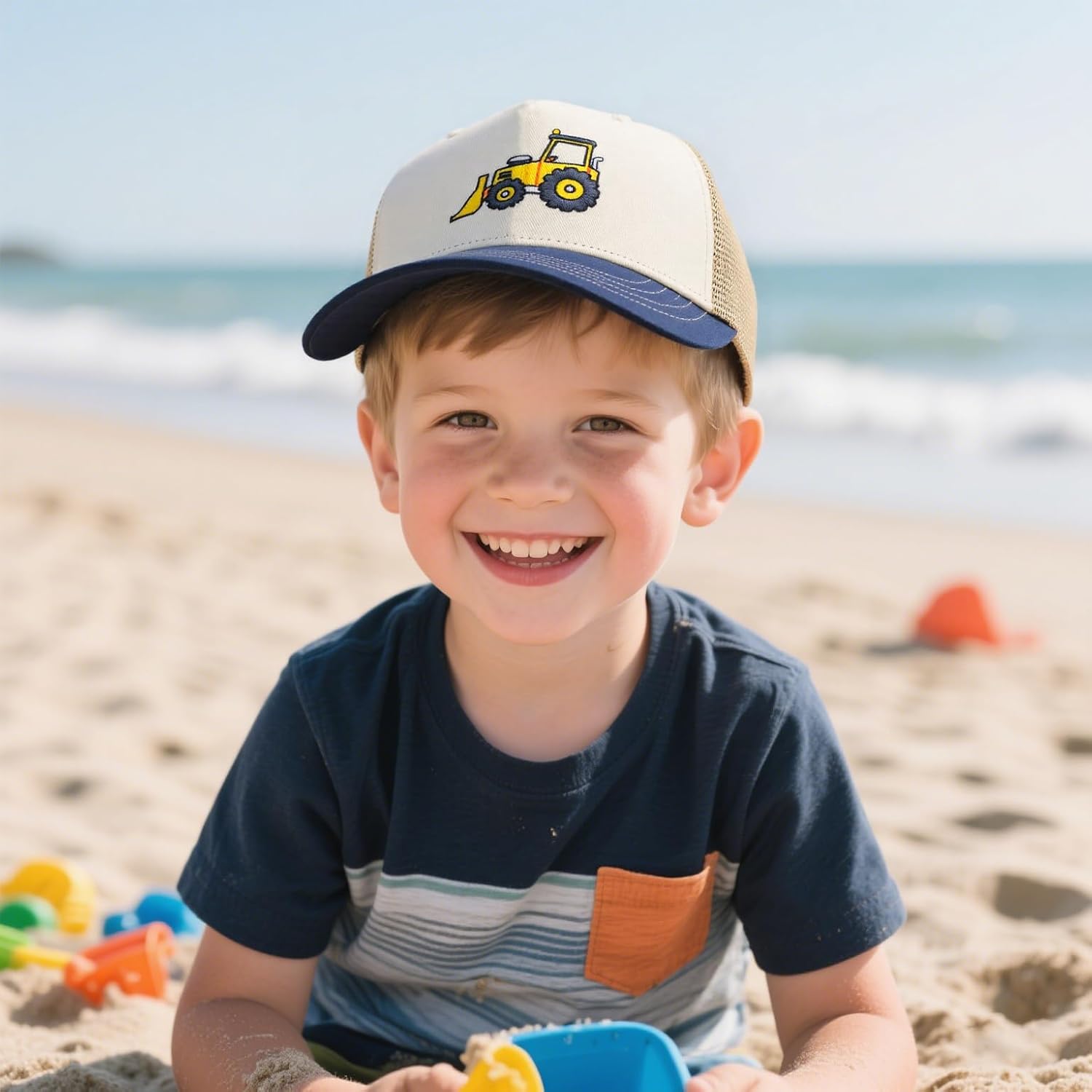Detalle de WALNOVA Toddler Trucker Hat: Adjustable Mesh Snapback for Ages 2–6