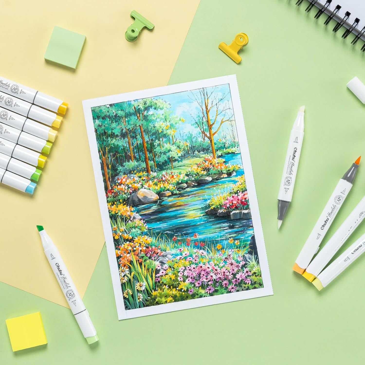 Thumbnail 5 de Ohuhu 168 Colour Brush Markers set for artists 🎨